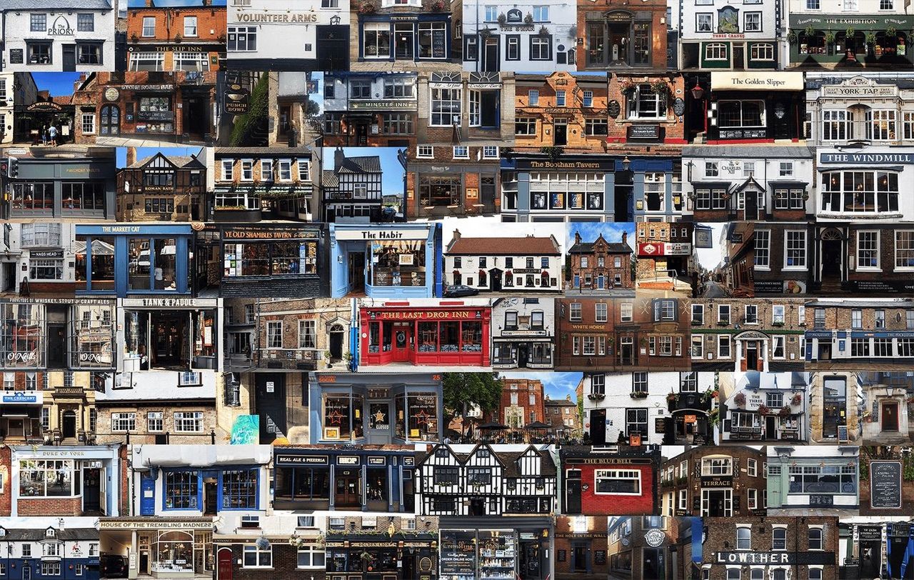 A collage of York pubs