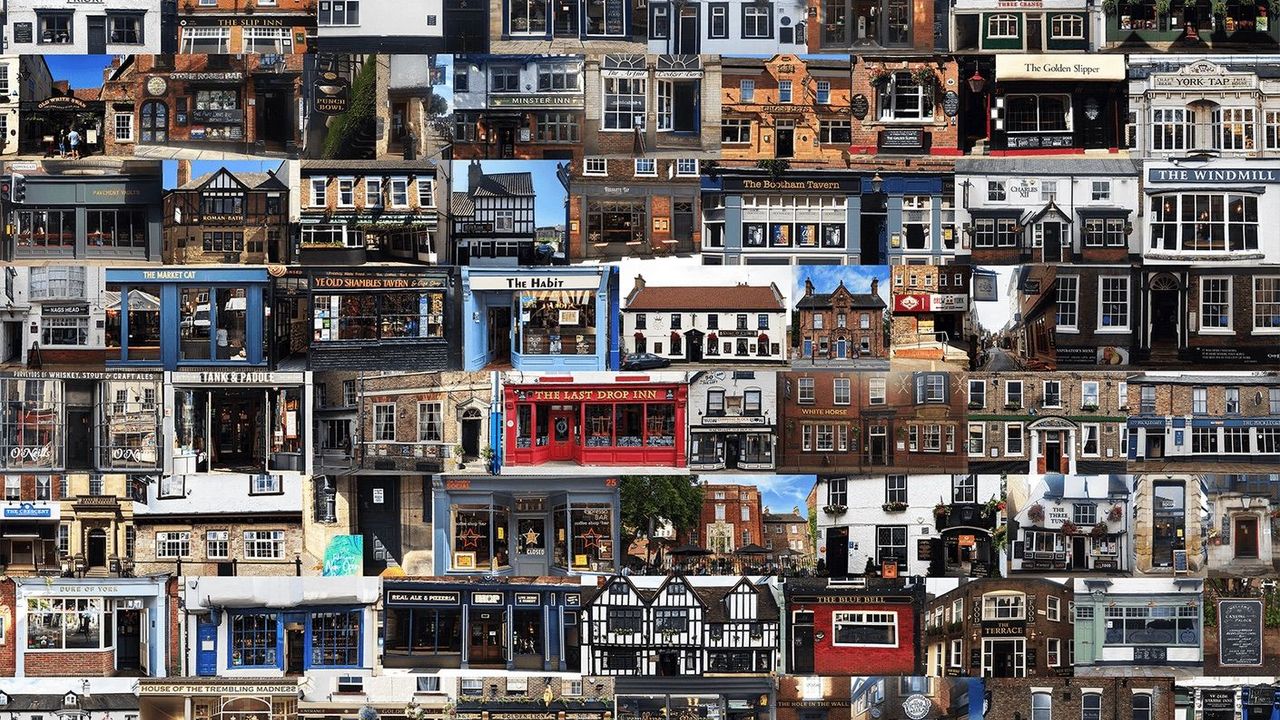 A collage of York pubs