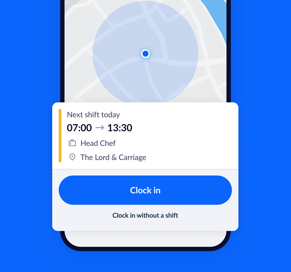 Employee clocking in app · RotaCloud