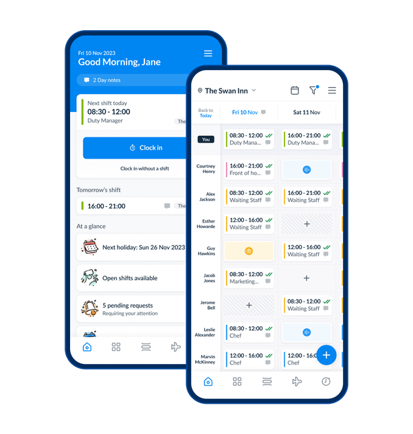 RotaCloud mobile app on a phone screen