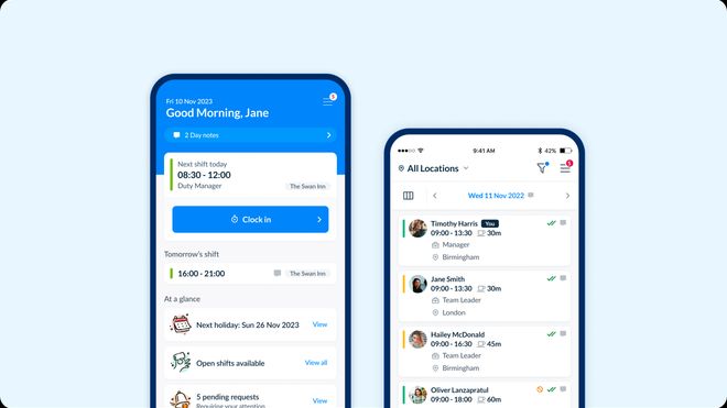 The new RotaCloud mobile app on a phone screen on smartphone mockup