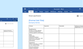 Person specification sample and template