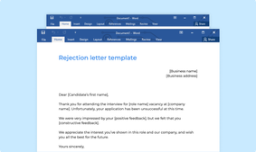 Job applicant rejection letter template