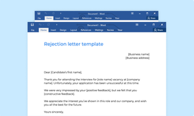 Job applicant rejection letter template