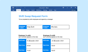 Shift swap request form
