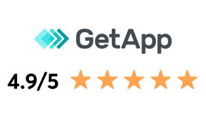 4.9 stars out of 5 on GetApp