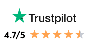 4.7 stars out of 5 on Trustpilot.